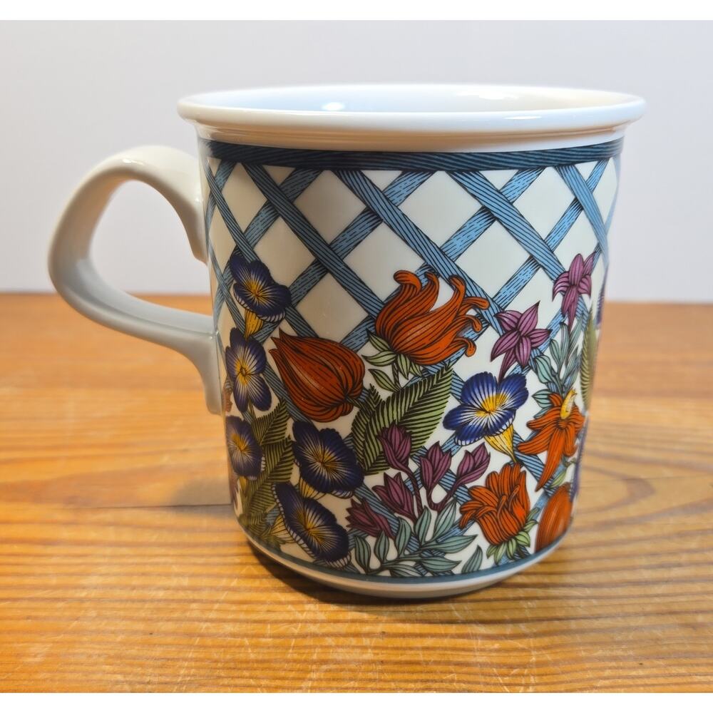 Dansk Nordic Garden Dinnerware Coffee Mug Cup Lattice Floral Pattern - Picture 3 of 6
